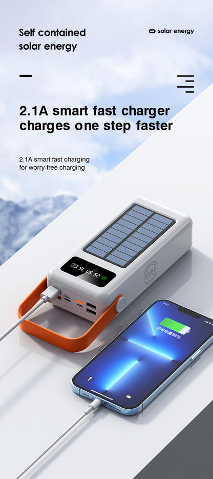 EVAS Solar Powered Portable Power Bank Charger Fast Charging Battery 30000mAh / 50000mAh